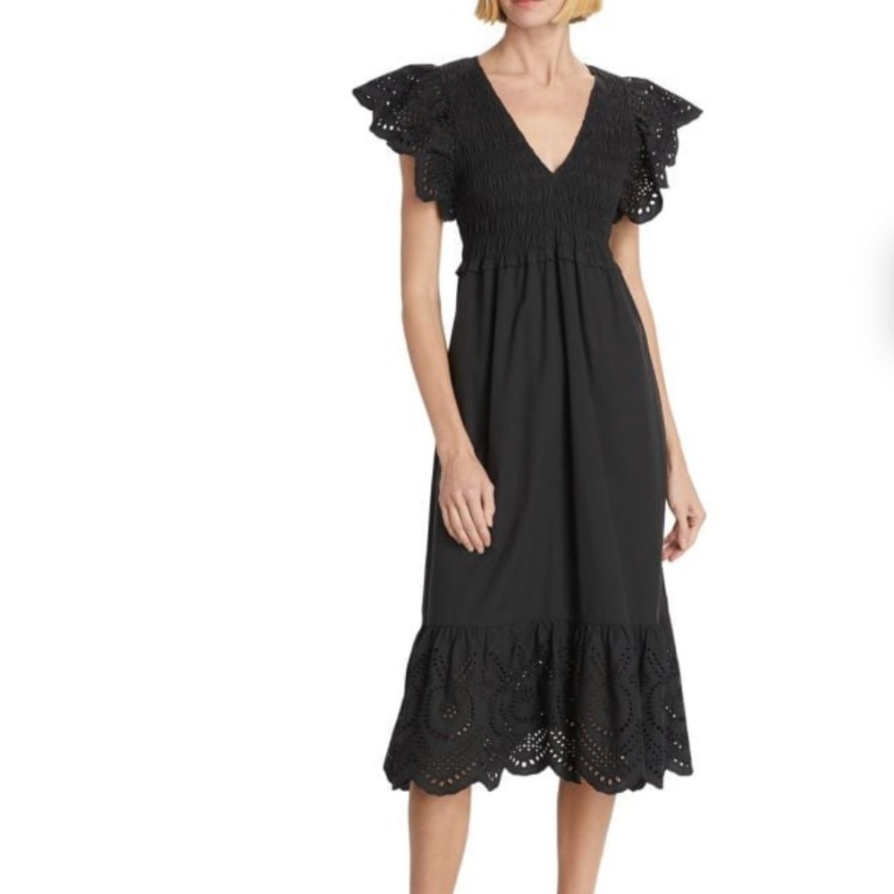 RAILS. Clementine Embroidered Midi-Dress
